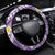 Plumeria Polynesian Purple Glitter Pattern Steering Wheel Cover