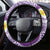 Plumeria Polynesian Purple Glitter Pattern Steering Wheel Cover