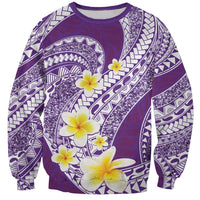 Plumeria Polynesian Purple Glitter Pattern Sweatshirt LT01 Unisex Purple - Polynesian Pride