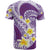 Plumeria Polynesian Purple Glitter Pattern T Shirt