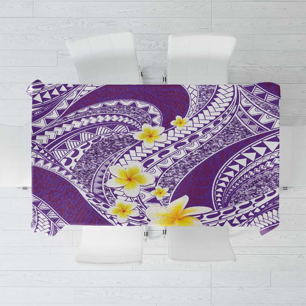 Plumeria Polynesian Purple Glitter Pattern Tablecloth LT01 Purple - Polynesian Pride
