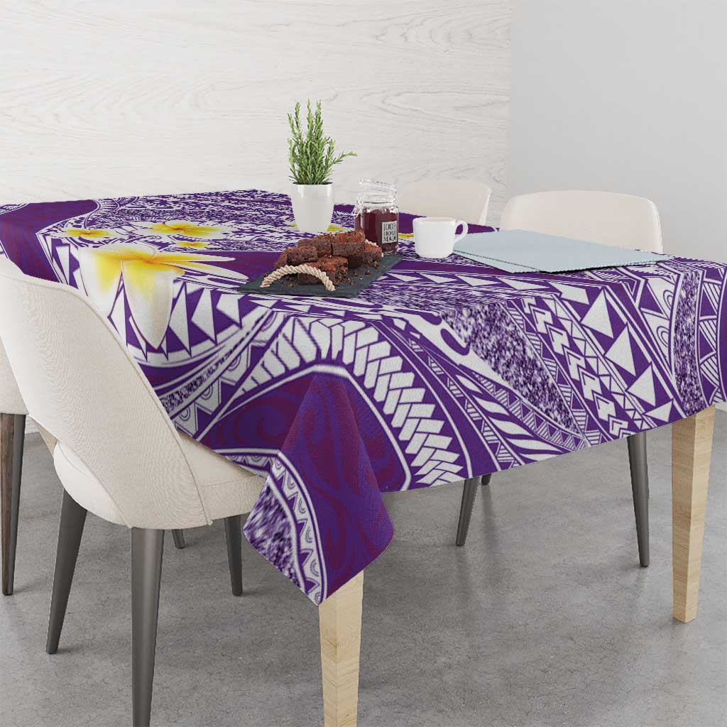 Plumeria Polynesian Purple Glitter Pattern Tablecloth LT01 - Polynesian Pride