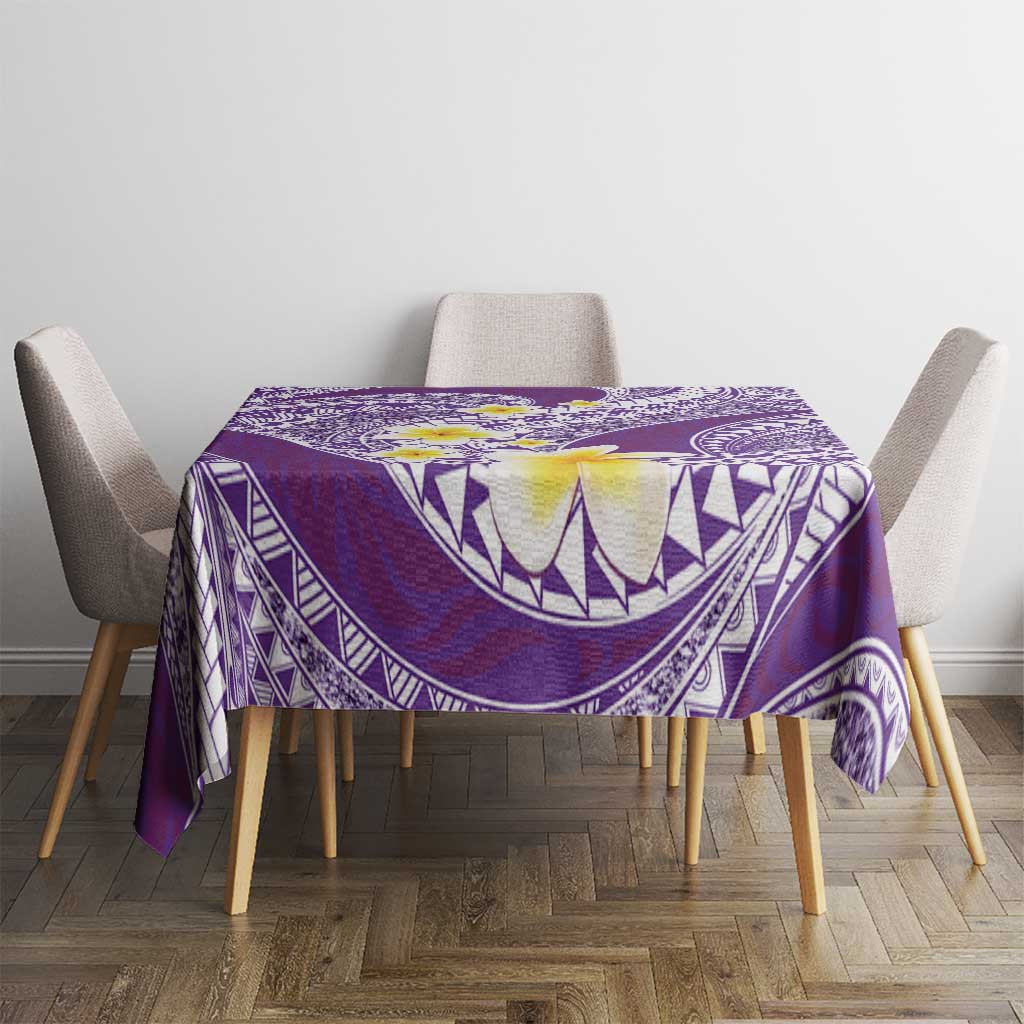 Plumeria Polynesian Purple Glitter Pattern Tablecloth LT01 - Polynesian Pride