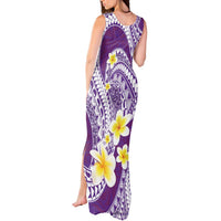 Plumeria Polynesian Purple Glitter Pattern Tank Maxi Dress LT01 - Polynesian Pride