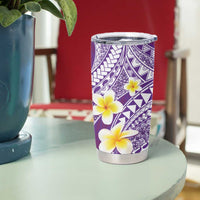 Plumeria Polynesian Purple Glitter Pattern Tumbler Cup LT01 - Polynesian Pride