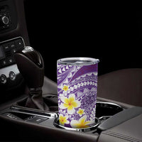 Plumeria Polynesian Purple Glitter Pattern Tumbler Cup LT01 - Polynesian Pride