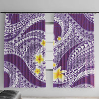 Plumeria Polynesian Purple Glitter Pattern Window Curtain LT01 With Hooks Purple - Polynesian Pride