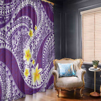 Plumeria Polynesian Purple Glitter Pattern Window Curtain LT01 - Polynesian Pride
