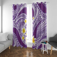 Plumeria Polynesian Purple Glitter Pattern Window Curtain LT01 With Grommets Purple - Polynesian Pride