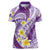 Plumeria Polynesian Purple Glitter Pattern Women Polo Shirt