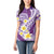 Plumeria Polynesian Purple Glitter Pattern Women Polo Shirt