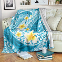 Plumeria Polynesian Sky Blue Glitter Pattern Blanket LT01 Sky Blue - Polynesian Pride