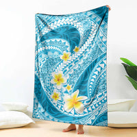 Plumeria Polynesian Sky Blue Glitter Pattern Blanket LT01 - Polynesian Pride