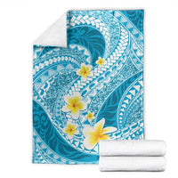Plumeria Polynesian Sky Blue Glitter Pattern Blanket LT01 - Polynesian Pride