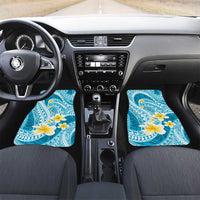 Plumeria Polynesian Sky Blue Glitter Pattern Car Mats LT01 Set 2pcs - Front Sky Blue - Polynesian Pride