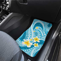 Plumeria Polynesian Sky Blue Glitter Pattern Car Mats LT01 - Polynesian Pride