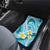 Plumeria Polynesian Sky Blue Glitter Pattern Car Mats