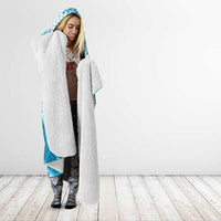 Plumeria Polynesian Sky Blue Glitter Pattern Hooded Blanket LT01 - Polynesian Pride