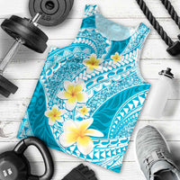 Plumeria Polynesian Sky Blue Glitter Pattern Men Tank Top LT01 - Polynesian Pride