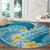 Plumeria Polynesian Sky Blue Glitter Pattern Round Carpet