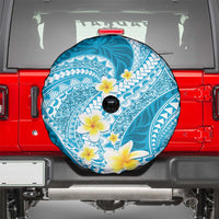 Plumeria Polynesian Sky Blue Glitter Pattern Spare Tire Cover LT01 - Polynesian Pride