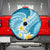 Plumeria Polynesian Sky Blue Glitter Pattern Spare Tire Cover
