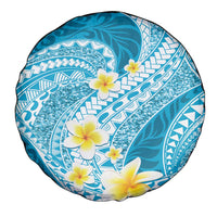 Plumeria Polynesian Sky Blue Glitter Pattern Spare Tire Cover LT01 - Polynesian Pride