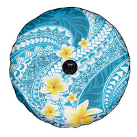 Plumeria Polynesian Sky Blue Glitter Pattern Spare Tire Cover LT01 - Polynesian Pride
