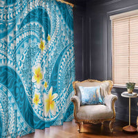 Plumeria Polynesian Sky Blue Glitter Pattern Window Curtain LT01 - Polynesian Pride