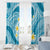 Plumeria Polynesian Sky Blue Glitter Pattern Window Curtain