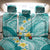 Plumeria Polynesian Teal Glitter Pattern Back Car Seat Cover