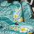 Plumeria Polynesian Teal Glitter Pattern Back Car Seat Cover