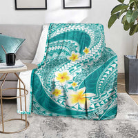Plumeria Polynesian Teal Glitter Pattern Blanket LT01 - Polynesian Pride