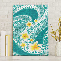 Plumeria Polynesian Teal Glitter Pattern Canvas Wall Art LT01 Without Frame Teal - Polynesian Pride