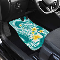 Plumeria Polynesian Teal Glitter Pattern Car Mats LT01 - Polynesian Pride