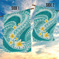 Plumeria Polynesian Teal Glitter Pattern Garden Flag LT01 - Polynesian Pride
