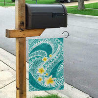 Plumeria Polynesian Teal Glitter Pattern Garden Flag LT01 - Polynesian Pride