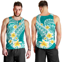 Plumeria Polynesian Teal Glitter Pattern Men Tank Top LT01 - Polynesian Pride