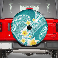 Plumeria Polynesian Teal Glitter Pattern Spare Tire Cover LT01 - Polynesian Pride