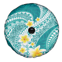 Plumeria Polynesian Teal Glitter Pattern Spare Tire Cover LT01 - Polynesian Pride
