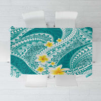 Plumeria Polynesian Teal Glitter Pattern Tablecloth LT01 Teal - Polynesian Pride