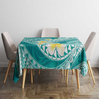 Plumeria Polynesian Teal Glitter Pattern Tablecloth LT01 - Polynesian Pride