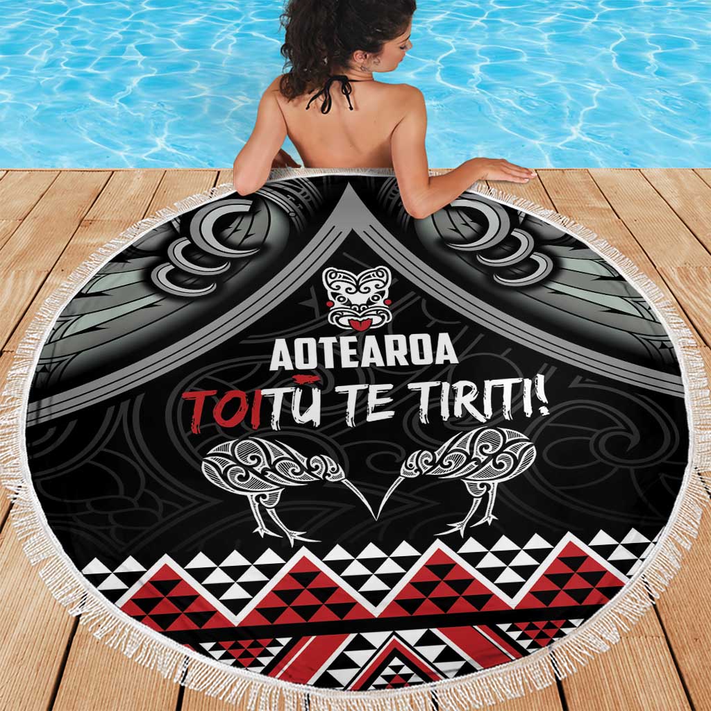 Aotearoa Toitu Te Tiriti Waitangi Beach Blanket Proud To Be Maori LT01 - Polynesian Pride