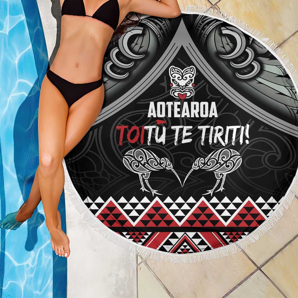 Aotearoa Toitu Te Tiriti Waitangi Beach Blanket Proud To Be Maori LT01 - Polynesian Pride