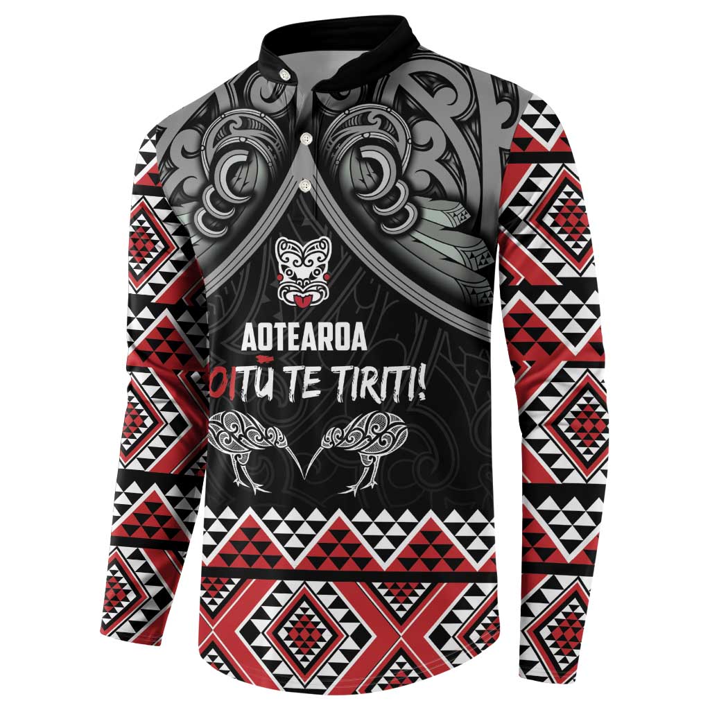 Aotearoa Toitu Te Tiriti Waitangi Button Sweatshirt Proud To Be Maori LT01 - Polynesian Pride