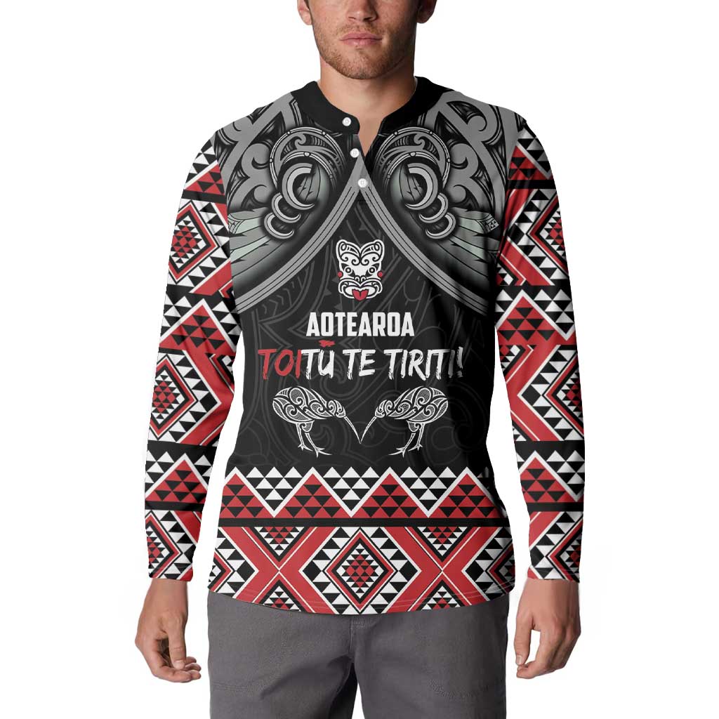 Aotearoa Toitu Te Tiriti Waitangi Button Sweatshirt Proud To Be Maori LT01 - Polynesian Pride
