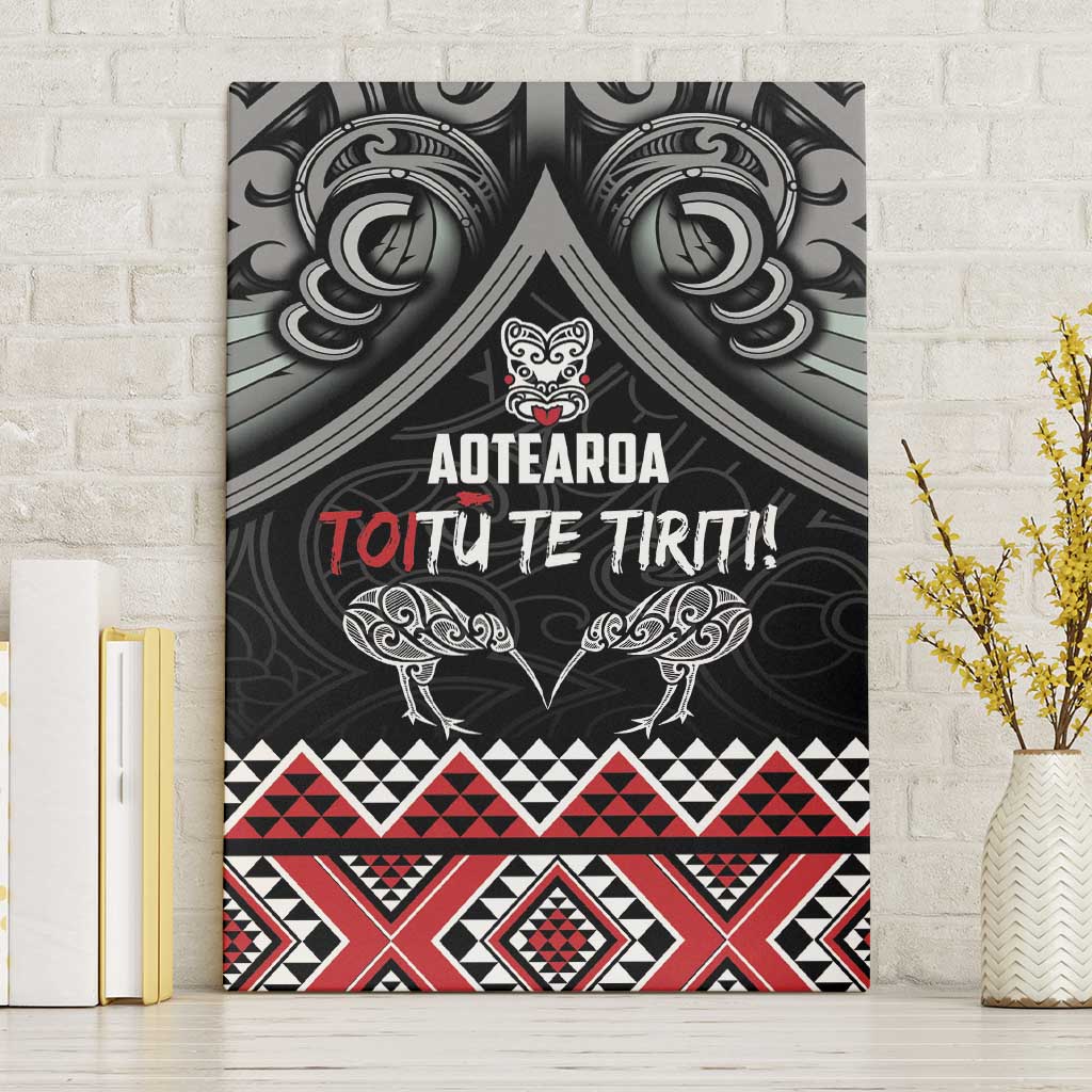 Aotearoa Toitu Te Tiriti Waitangi Canvas Wall Art Proud To Be Maori