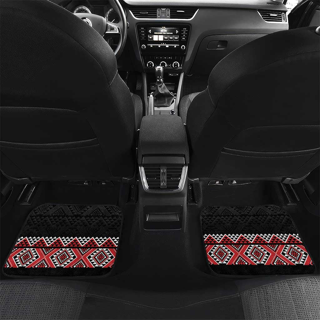 Aotearoa Toitu Te Tiriti Waitangi Car Mats Proud To Be Maori LT01 Set 2pcs - Back Black - Polynesian Pride