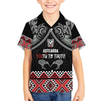 Aotearoa Toitu Te Tiriti Waitangi Family Matching Long Sleeve Bodycon Dress and Hawaiian Shirt Proud To Be Maori