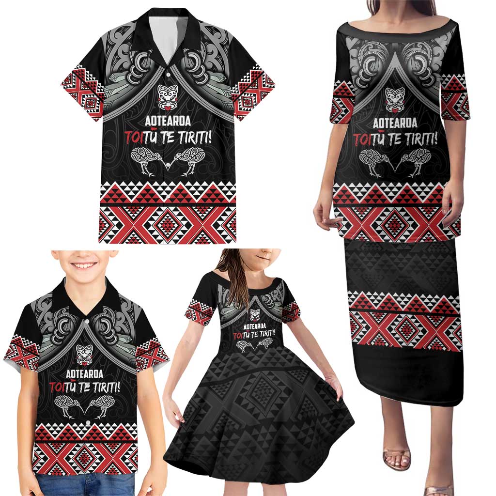 Aotearoa Toitu Te Tiriti Waitangi Family Matching Puletasi and Hawaiian Shirt Proud To Be Maori